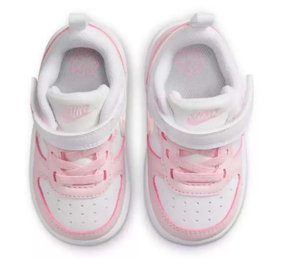 Nike Court Borough Low Recraft Toddler Shoes White/Pink Foam Size 3c